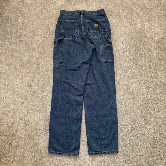 Carhartt Men’s Jeans 30x34 B13 DPS Original Loose Fit Carpenter Blue Denim Pants - Picture 1 of 7